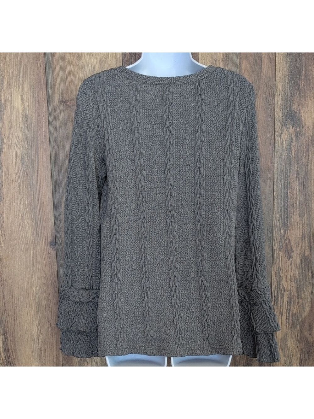 Doe & Rae Stylish Gray Knit Sweater S R123 - Picture 5 of 7